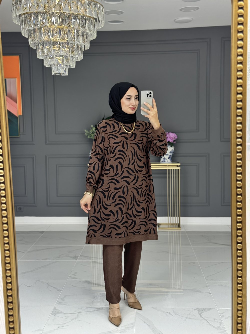 Simge tesettur takım - camel